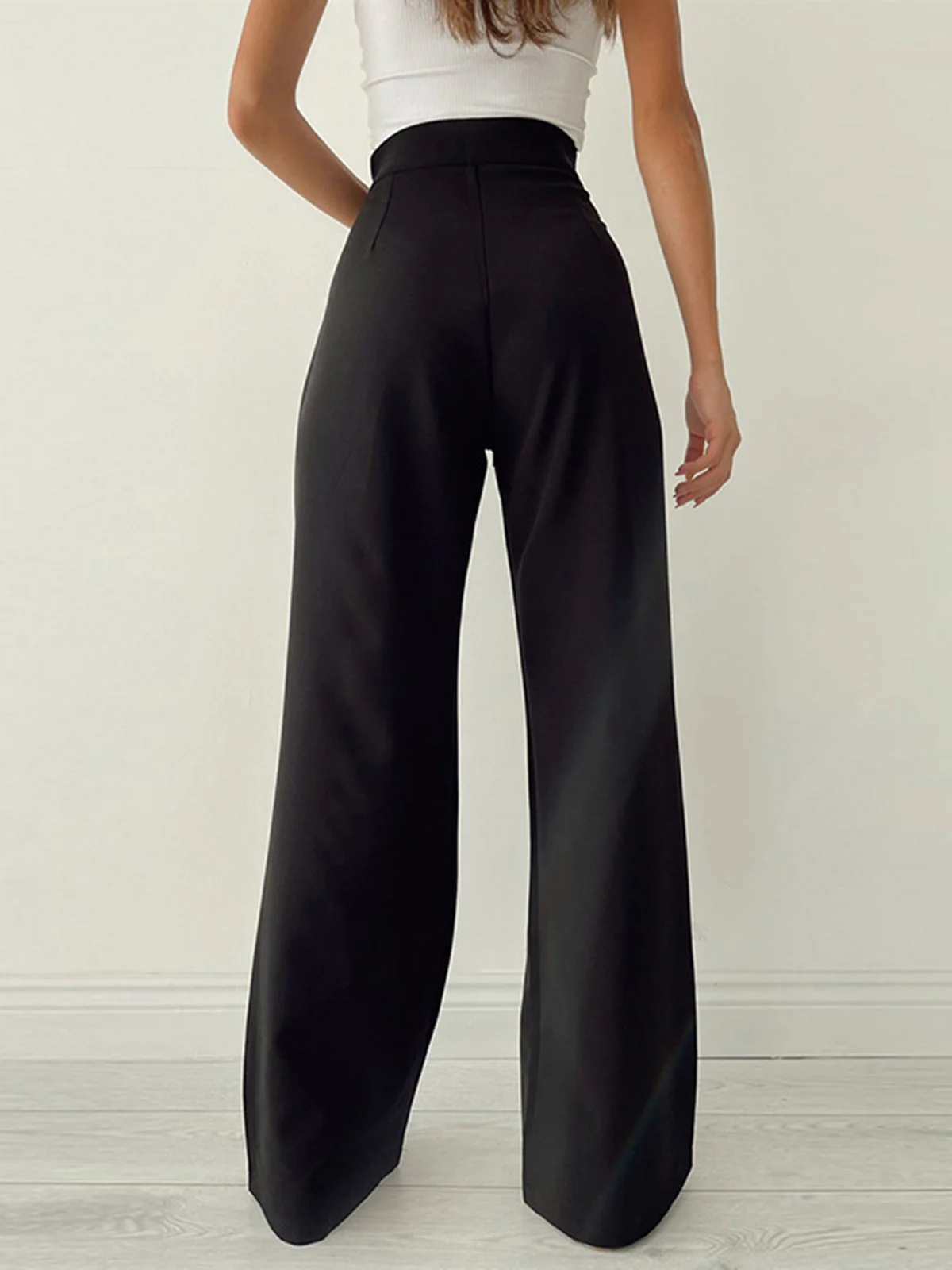 Damen Pantalon | Hohe Taille mit Schleifendetail und weitem Bein - Image 5