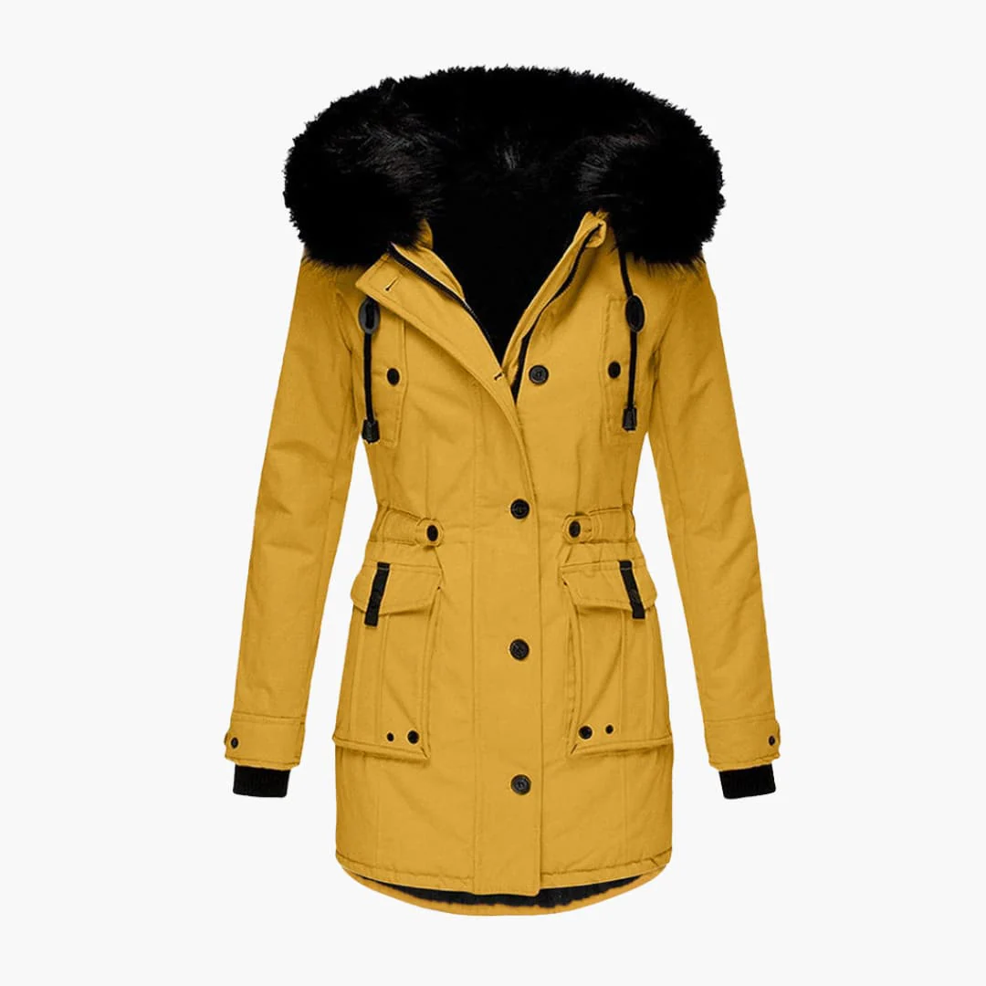 Damen Parka-Jacke mit Kapuze, Knopfverschluss und Pattentaschen - Image 5