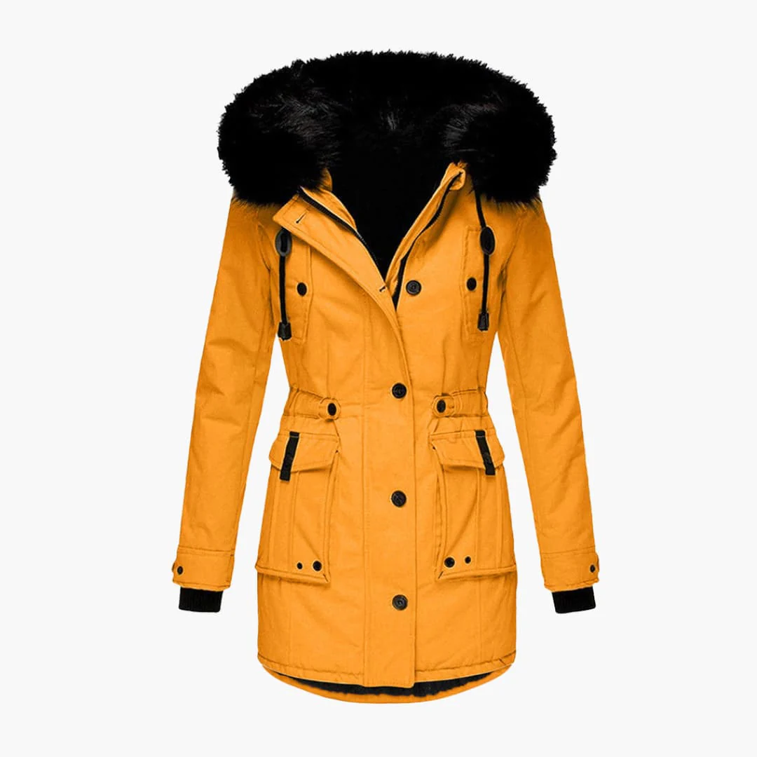 Damen Parka-Jacke mit Kapuze, Knopfverschluss und Pattentaschen - Image 6