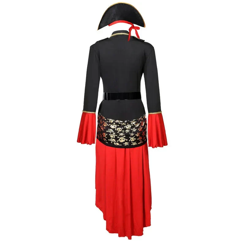 Damen Piraten-Halloween-Kostümkleid | Schnürung & Asymmetrischer Saum - Image 3