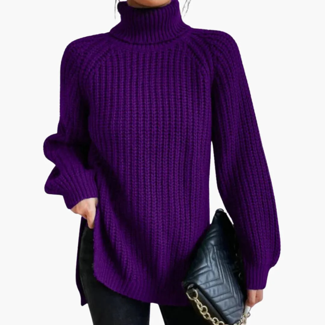 Damen pullover mit lockerem Rollkragen und langen Ärmeln - Image 4