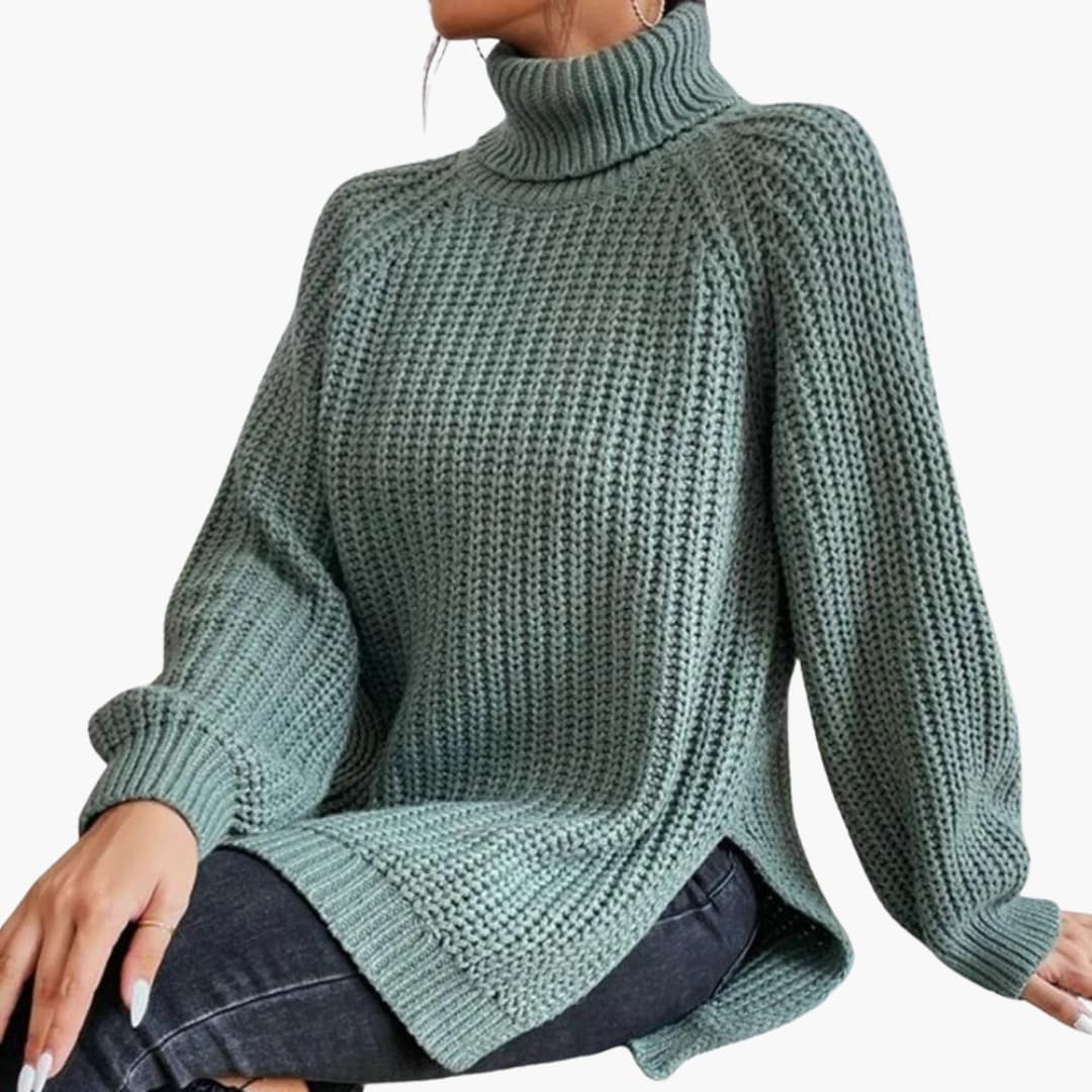 Damen pullover mit lockerem Rollkragen und langen Ärmeln - Image 5