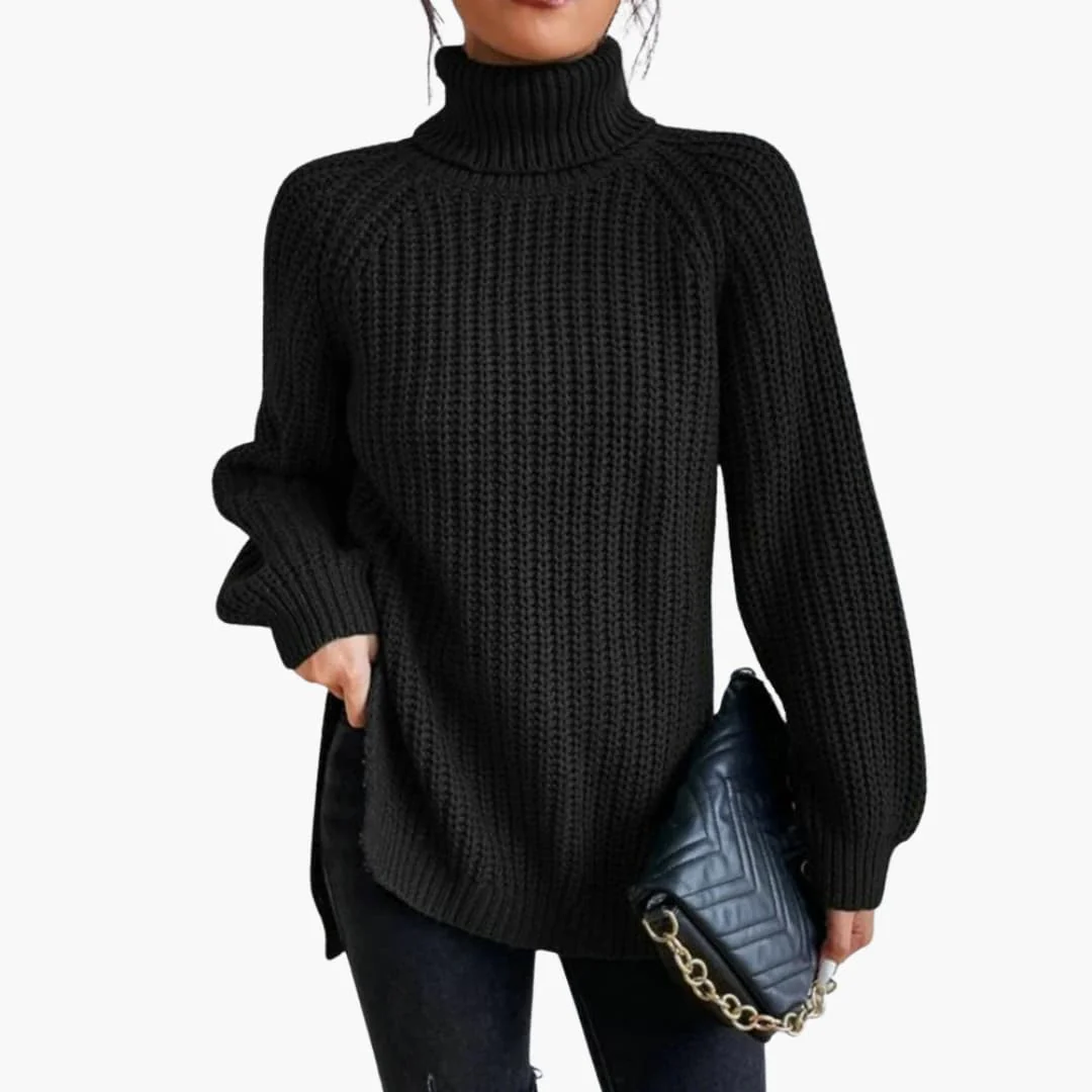 Damen pullover mit lockerem Rollkragen und langen Ärmeln - Image 6