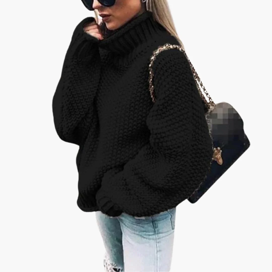 Damen pullover mit Rollkragen und strukturierter Strickoberfläche - Image 2
