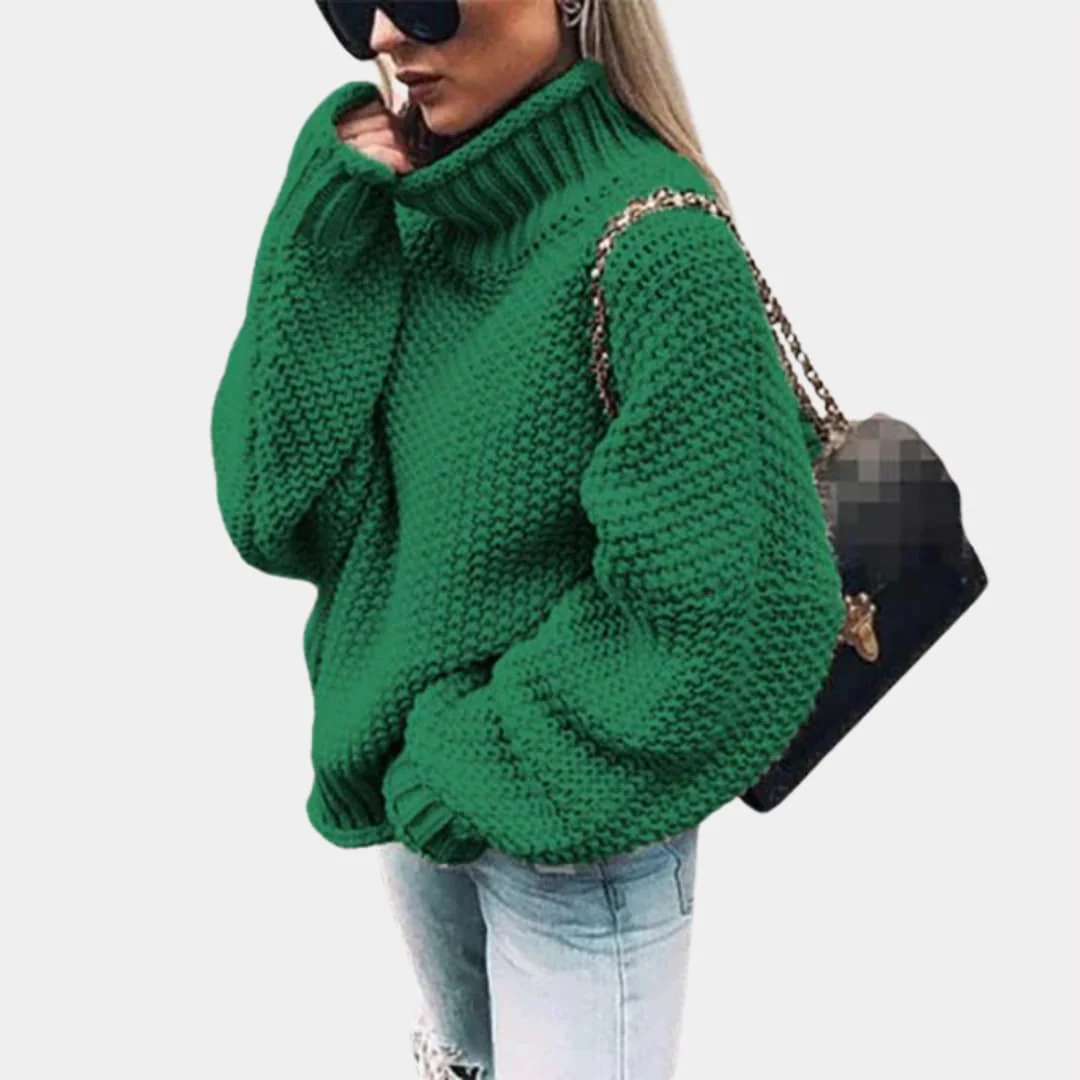 Damen pullover mit Rollkragen und strukturierter Strickoberfläche - Image 3
