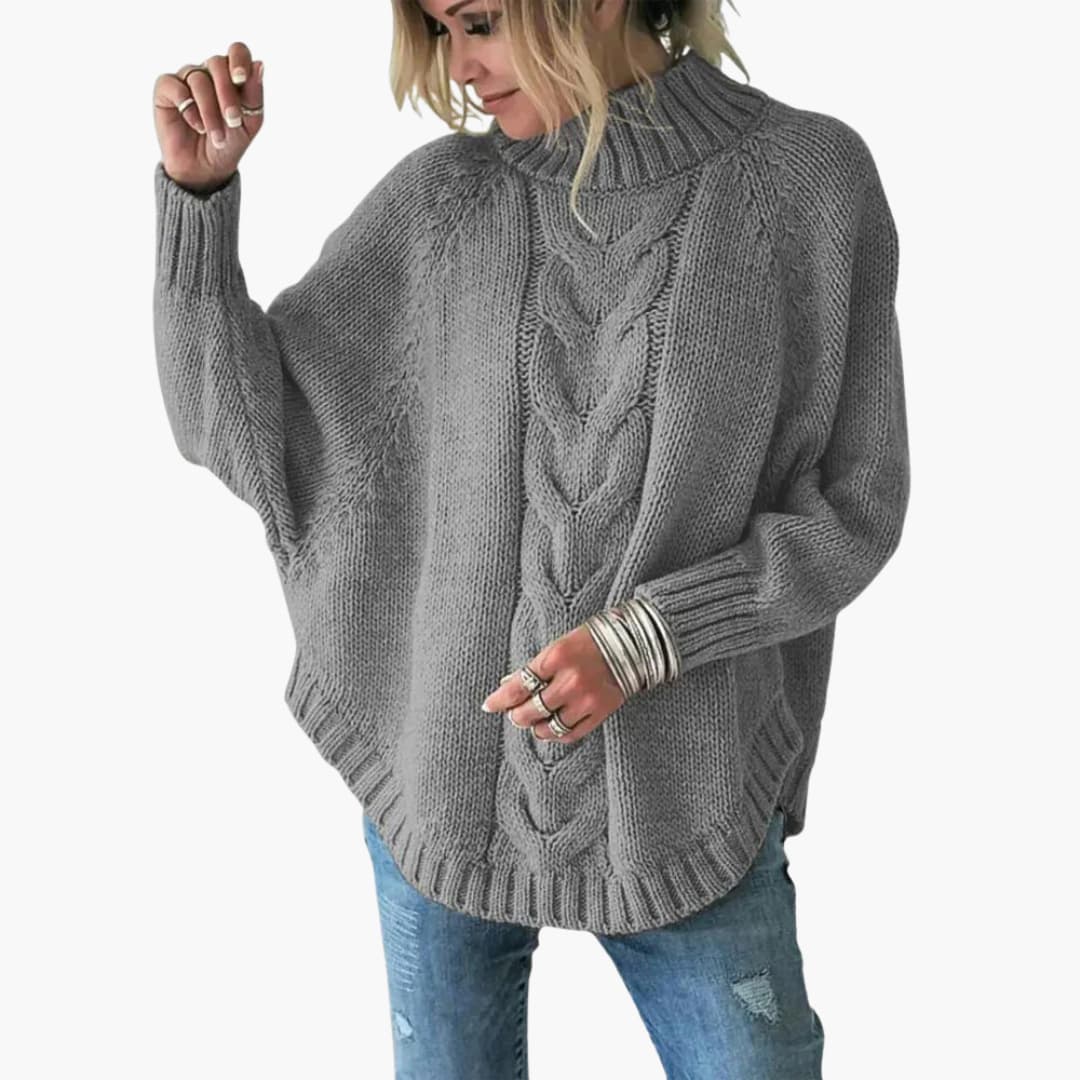 Damen pullover mit Rollkragen und Zopfmuster - Image 3