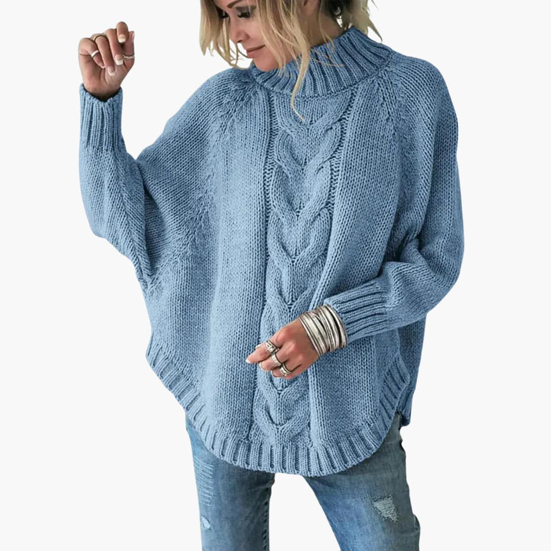 Damen pullover mit Rollkragen und Zopfmuster - Image 4