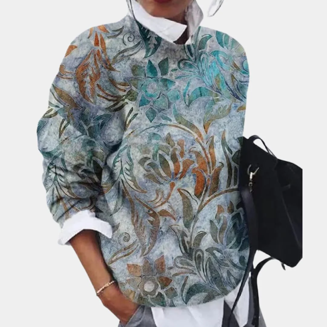 Damen pullover mit Rundhalsausschnitt und geometrischem Muster - Image 4