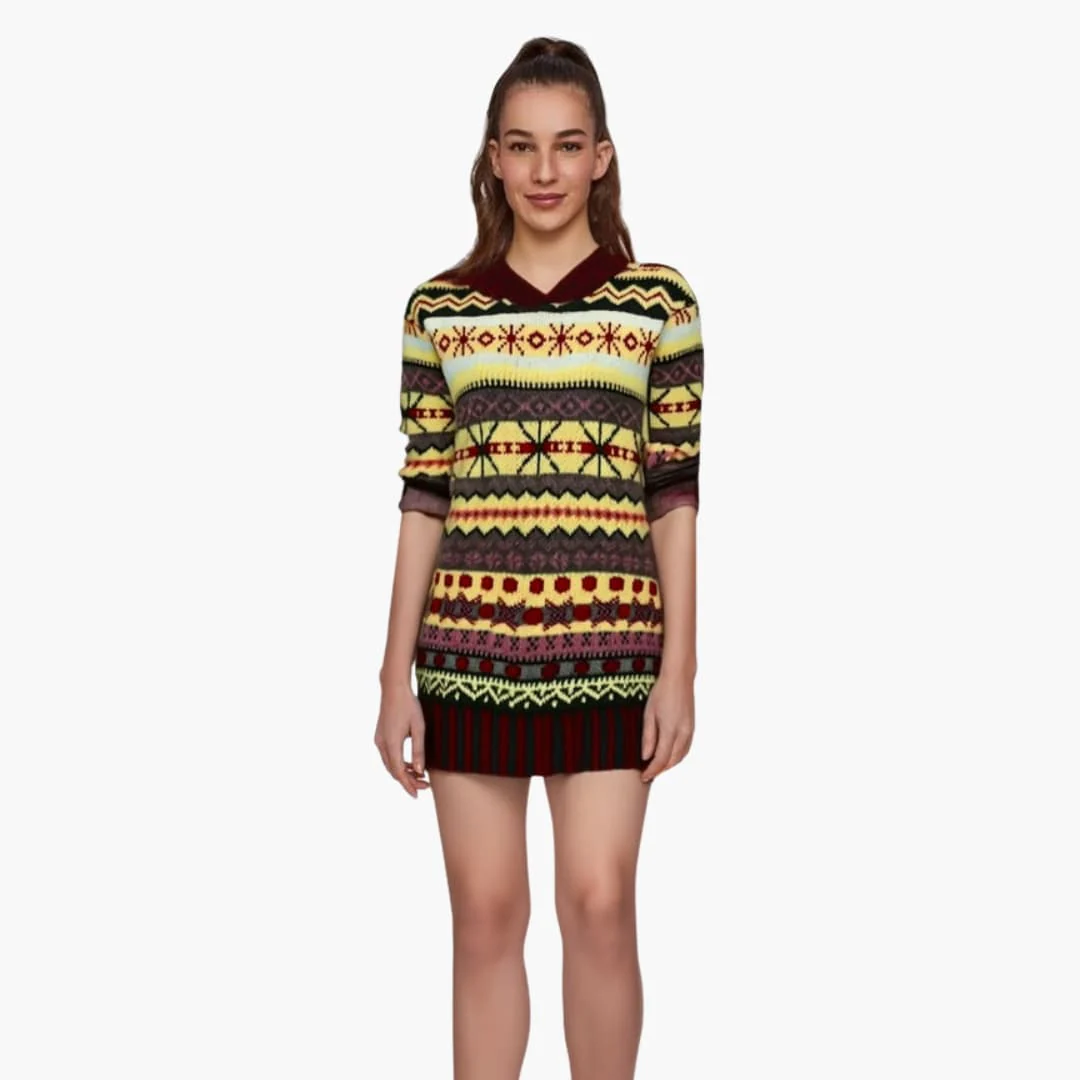 Damen pullover mit Rundhalsausschnitt und norwegischem Muster - Image 2