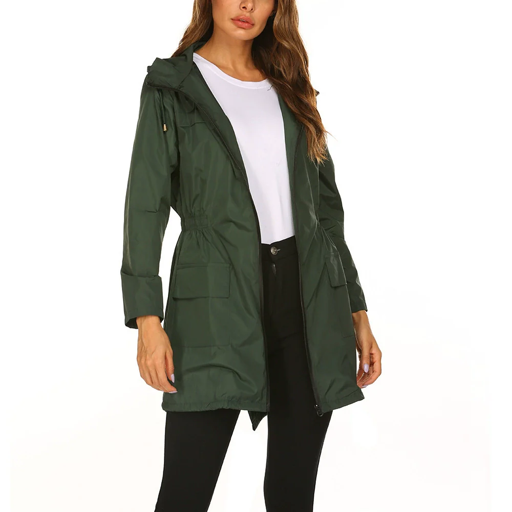 Damen Regenjacke mit Kapuze | Lang - Image 2