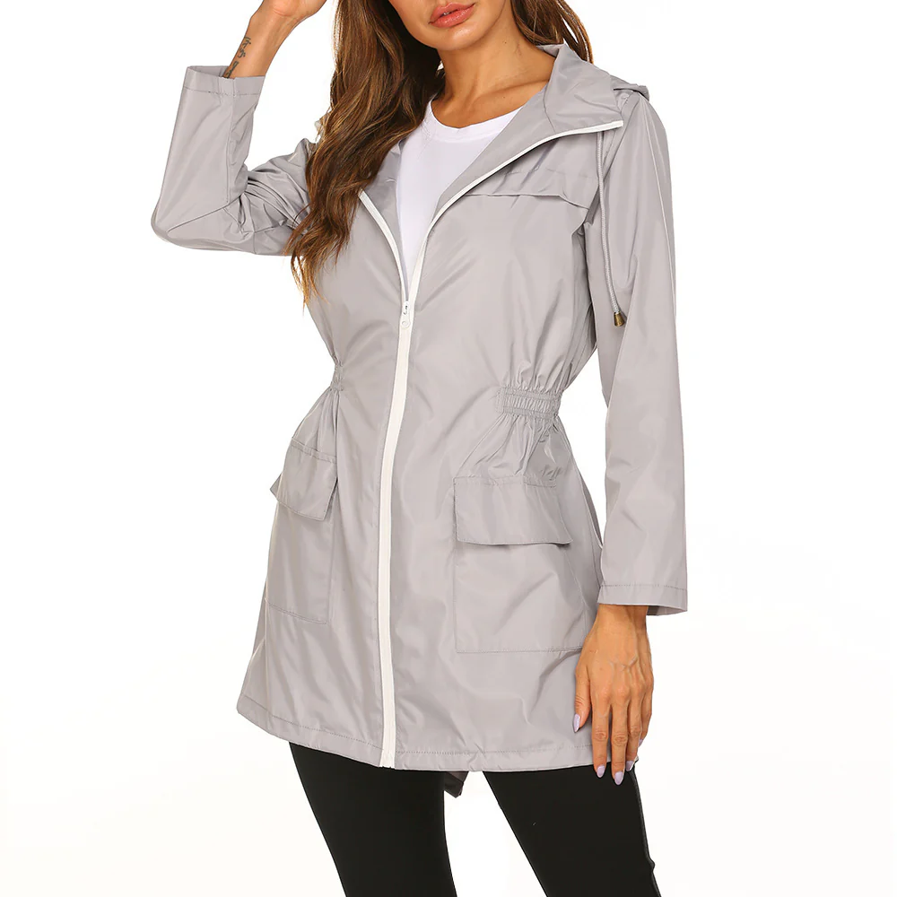 Damen Regenjacke mit Kapuze | Lang - Image 3