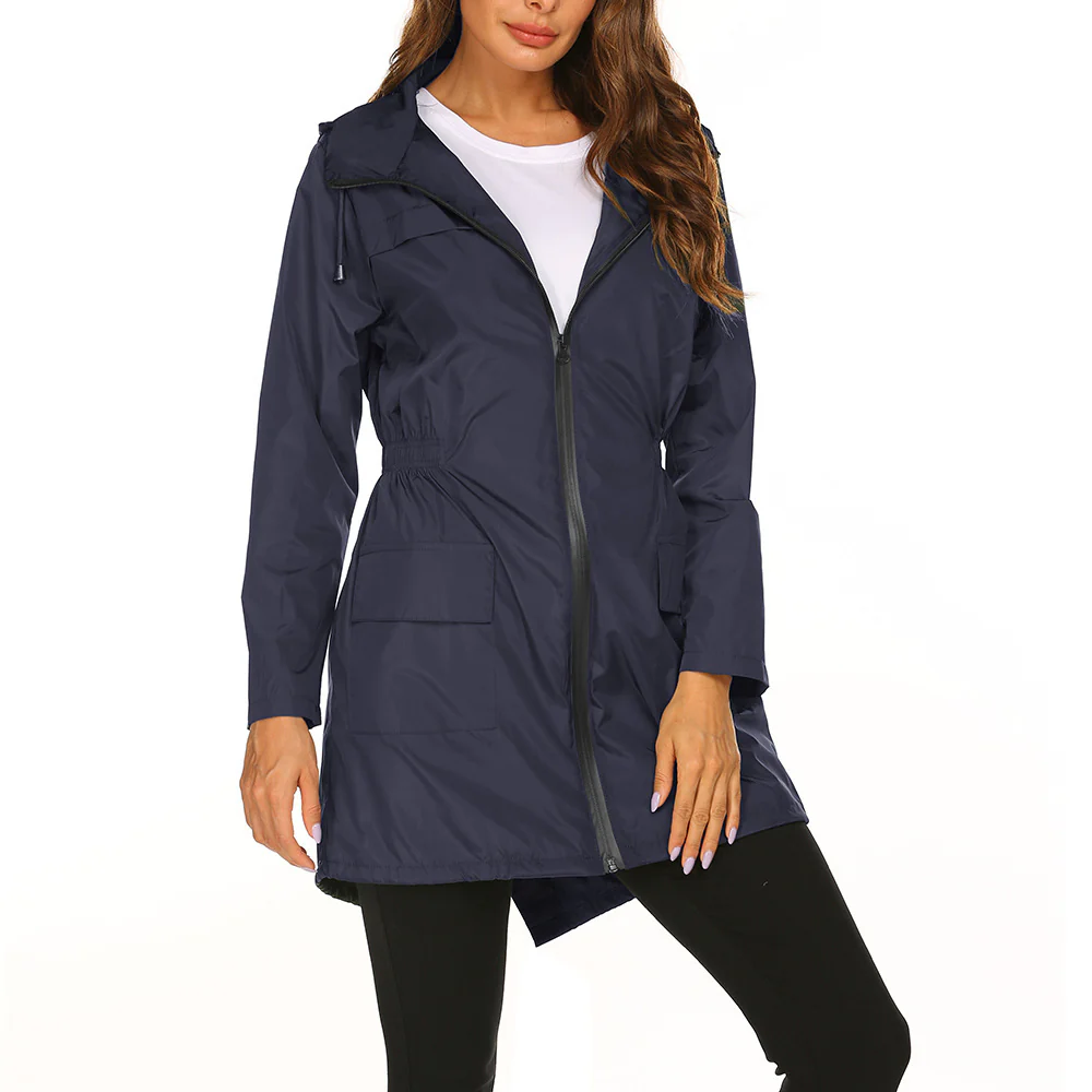 Damen Regenjacke mit Kapuze | Lang - Image 4