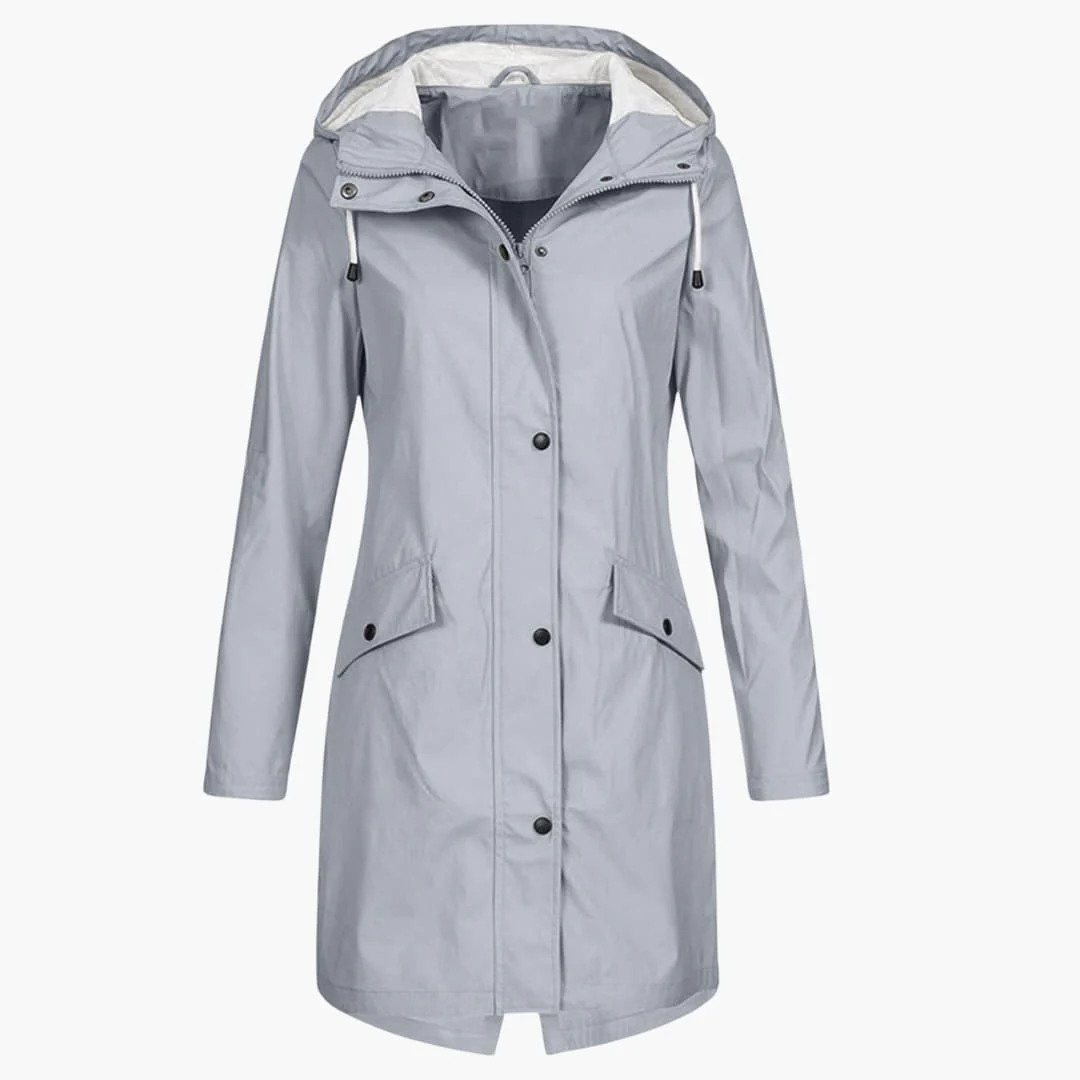 Damen Regenjacke mit Kapuze und Vordertaschen - Image 2