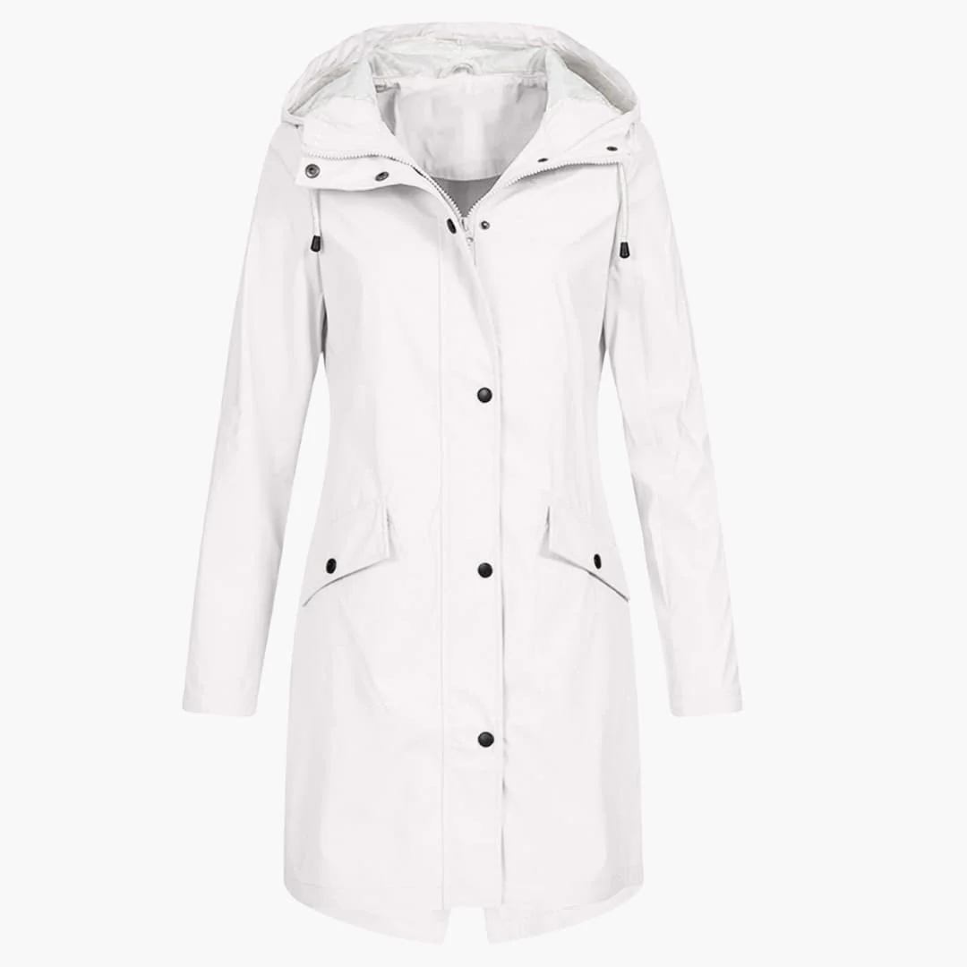 Damen Regenjacke mit Kapuze und Vordertaschen - Image 4