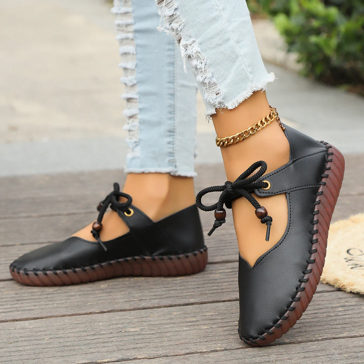 Damen Retro Dirndl Schuhe | Runde Spitze - Image 2