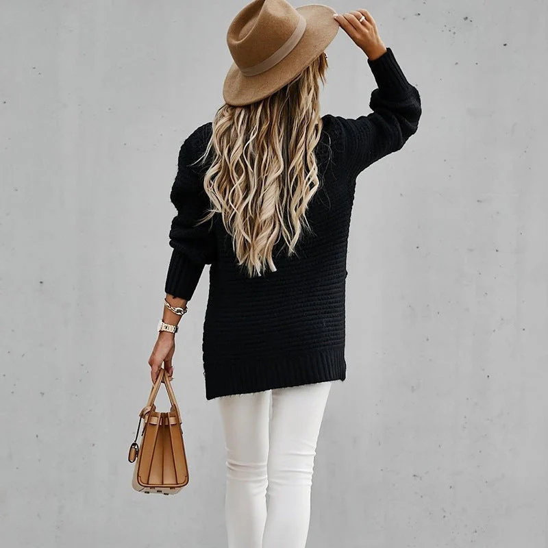 Damen ROLLRKAGEN PULLOVER | ELEGANTER SEITENSCHLITZ - Image 2