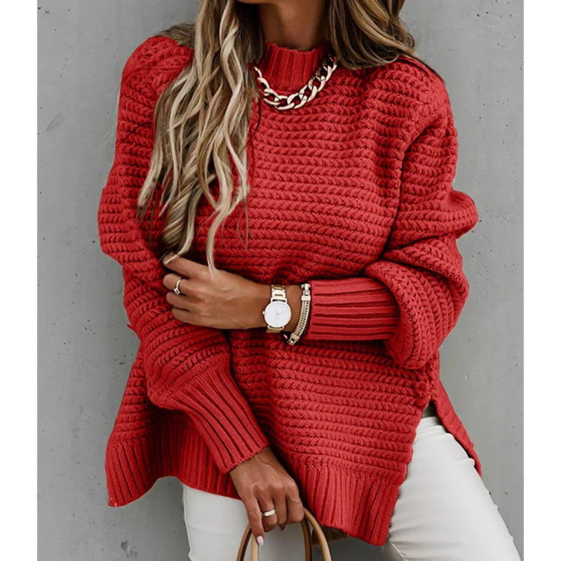 Damen ROLLRKAGEN PULLOVER | ELEGANTER SEITENSCHLITZ - Image 3