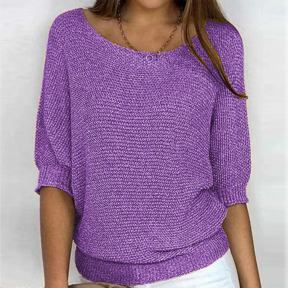 Damen RUNDSCHNITT 3/4-ÄRMEL PULLOVER | ELEGANTER KOMFORT FÜR JEDEN TAG - Image 5