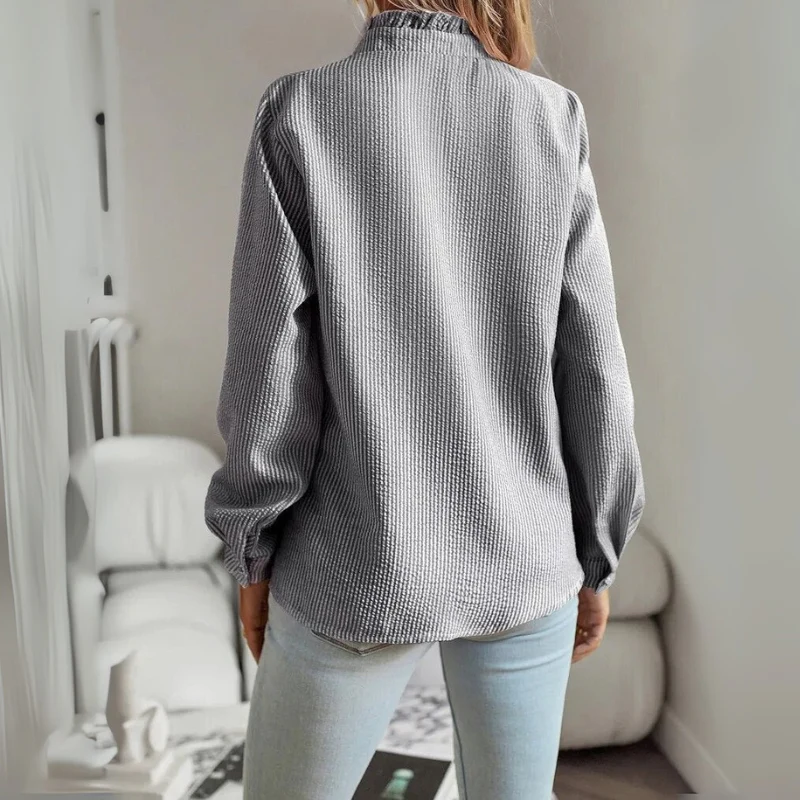 Damen Rüschen-Bürobluse | Langarm - Image 6