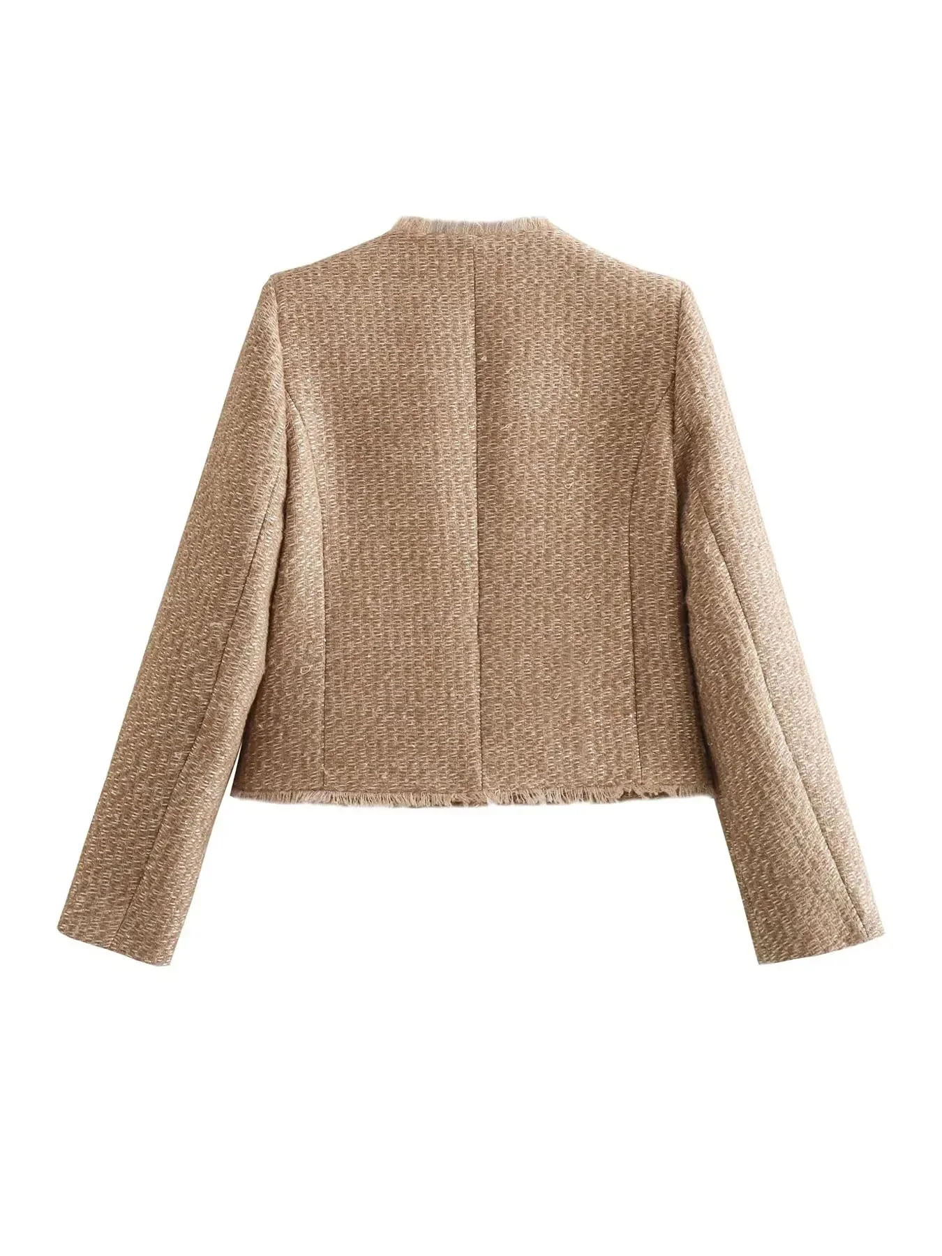 Damen's Elegante Übergangsjacke | Kurz & Strukturiert - Image 2