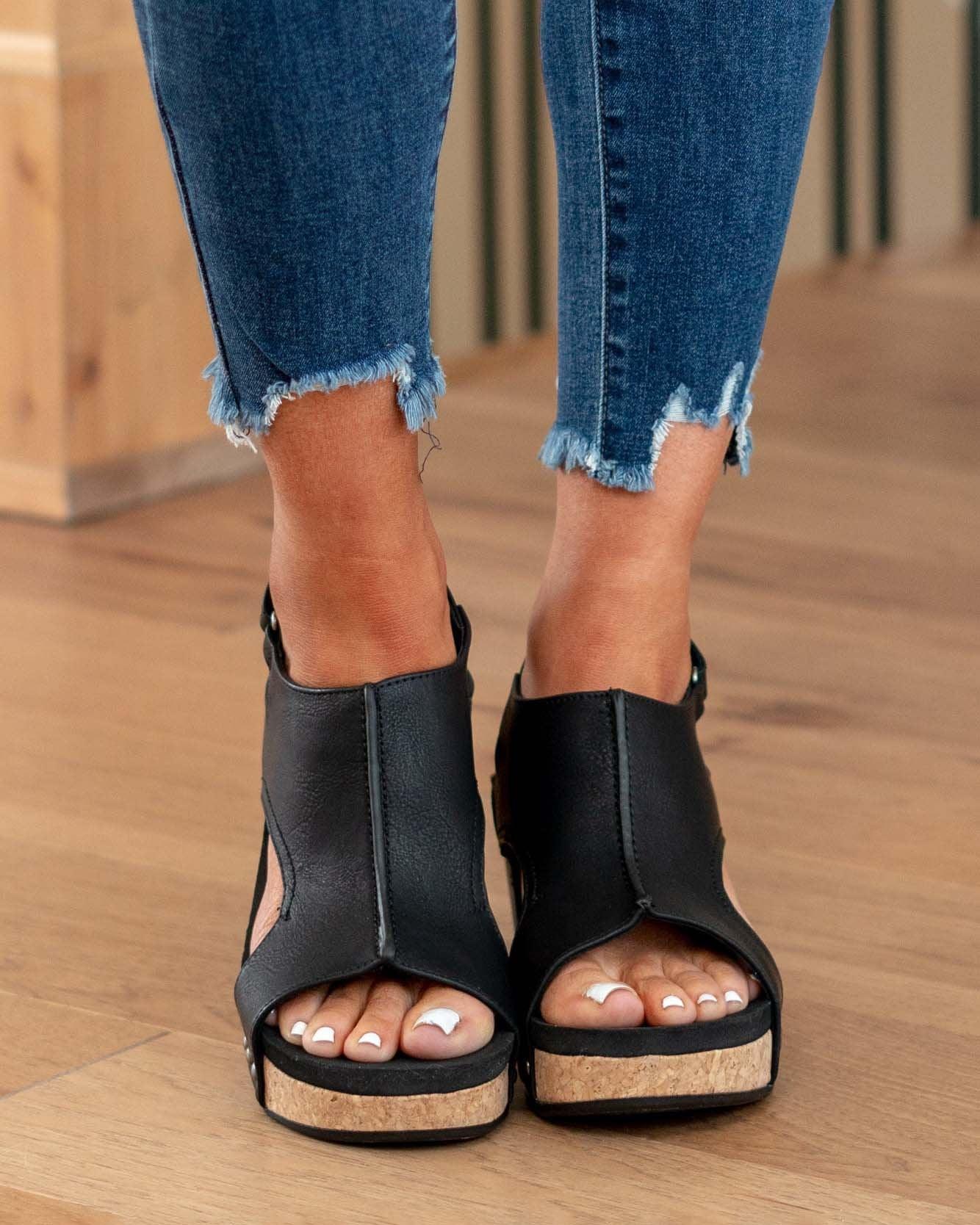 Damen Sandalen | Keilabsatz mit Plateau und Fersenriemen - Image 10