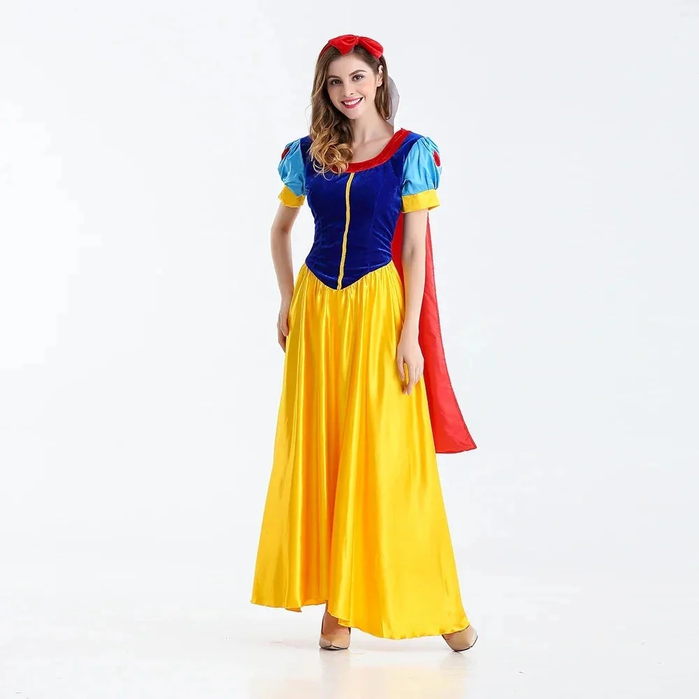 Damen Schneewittchen Halloween Kleid | Märchenhaftes Kostüm mit Umhang - Image 2