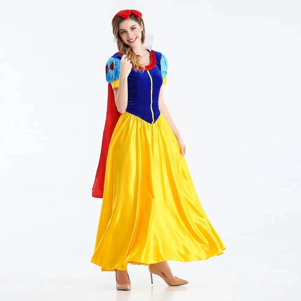 Damen Schneewittchen Halloween Kleid | Märchenhaftes Kostüm mit Umhang - Image 4
