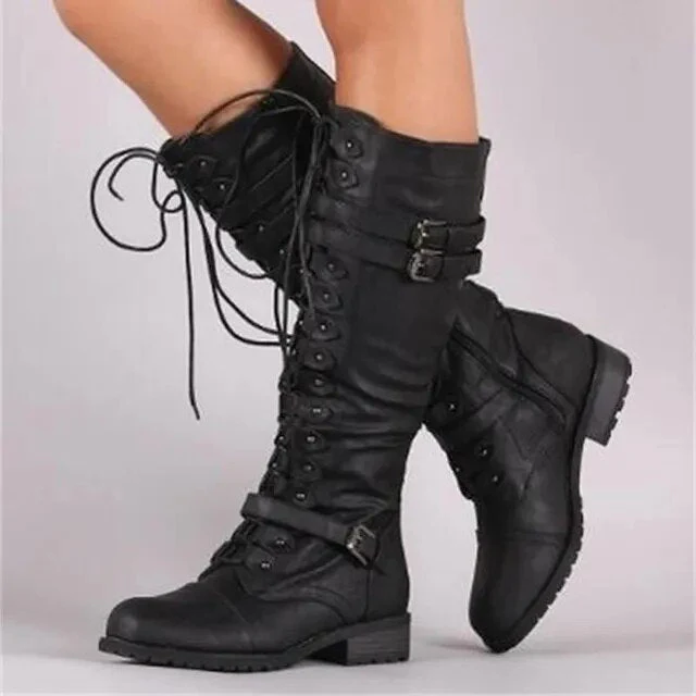 Damen Schnürstiefel mit Schnallendetails | Lässig - Image 3