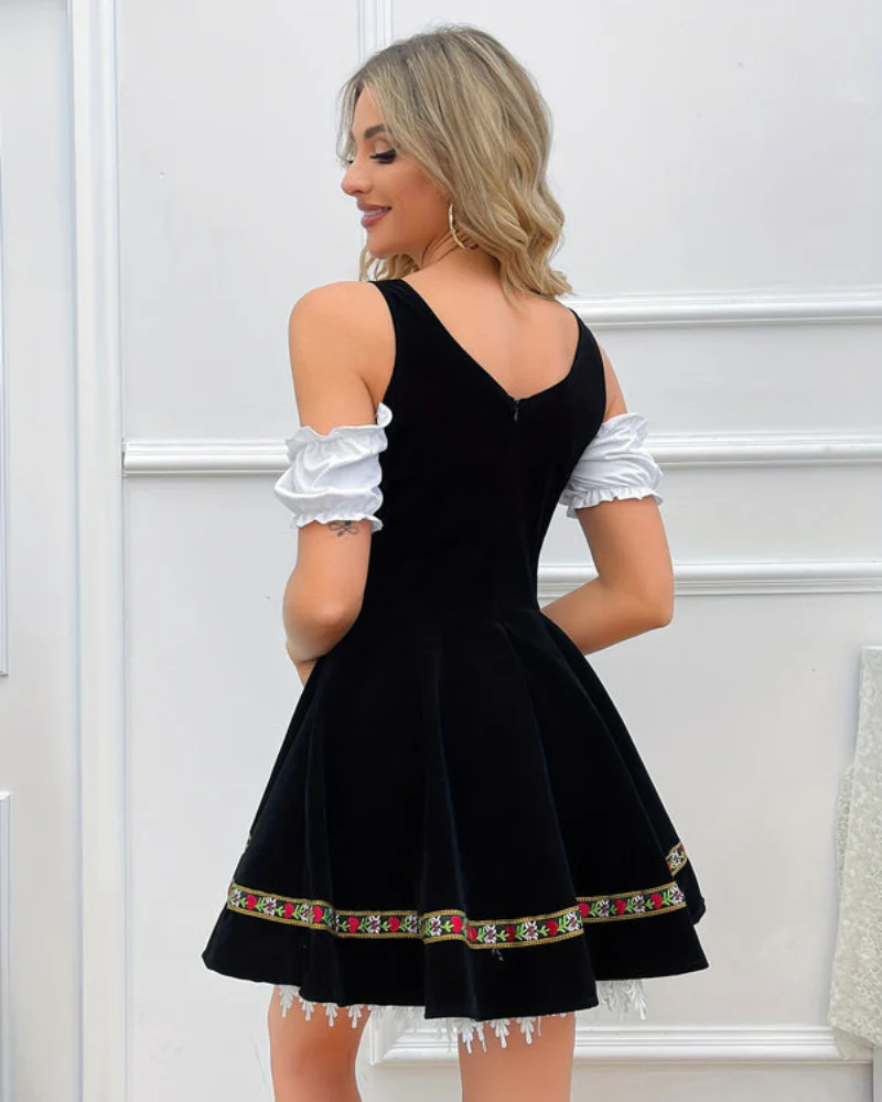 Damen Schulterfreies Klassisches Dirndlkleid | Mini