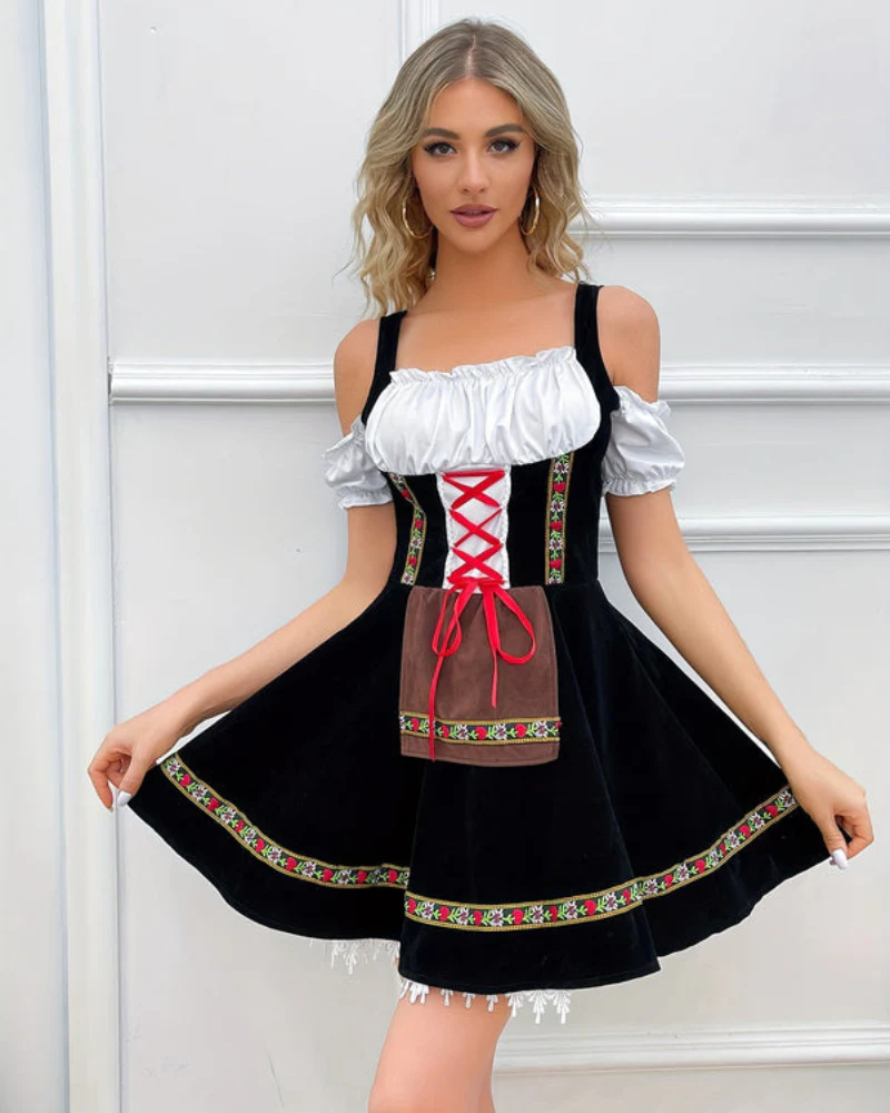 Damen Schulterfreies Klassisches Dirndlkleid | Mini - Image 2