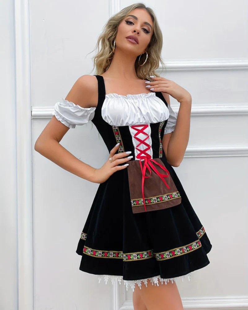 Damen Schulterfreies Klassisches Dirndlkleid | Mini - Image 3
