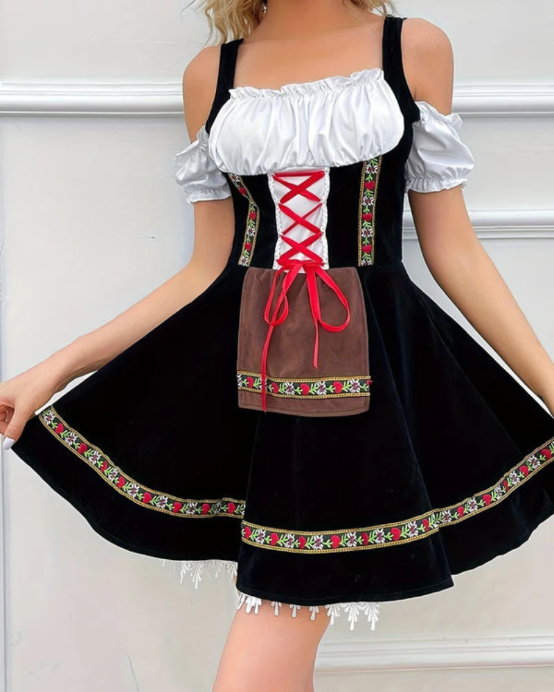 Damen Schulterfreies Klassisches Dirndlkleid | Mini - Image 4