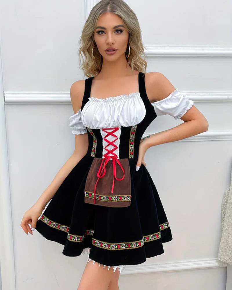 Damen Schulterfreies Klassisches Dirndlkleid | Mini - Image 5