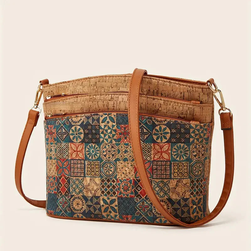 Damen-Schultertasche im Ethno-Stil aus PU-Leder - Image 4