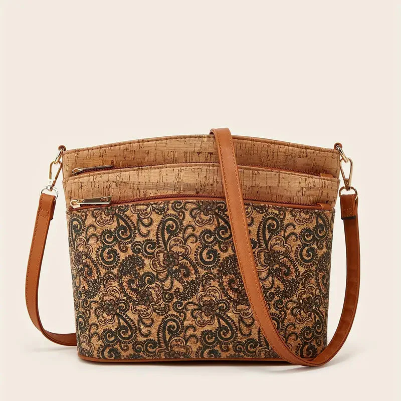 Damen-Schultertasche im Ethno-Stil aus PU-Leder - Image 8