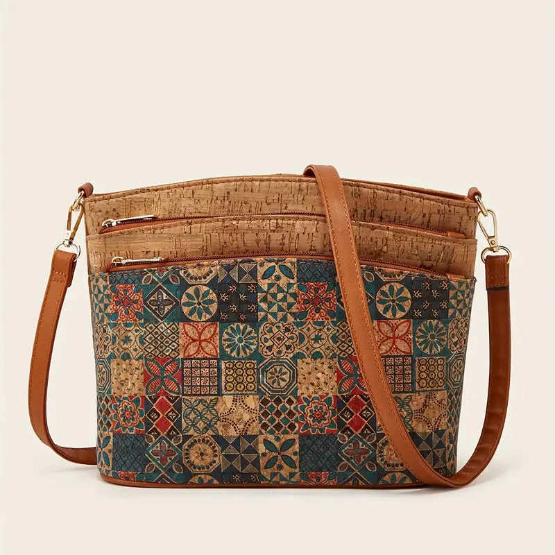 Damen-Schultertasche im Ethno-Stil aus PU-Leder - Image 9