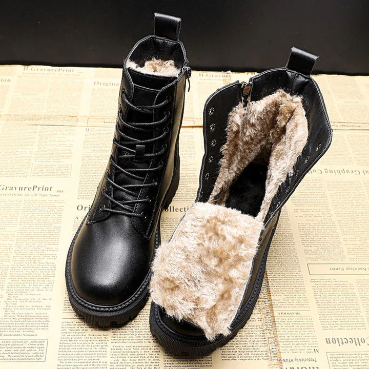 Damen Schwarz Hochgeschnitten Schnürstiefel | Rutschfest - Image 6