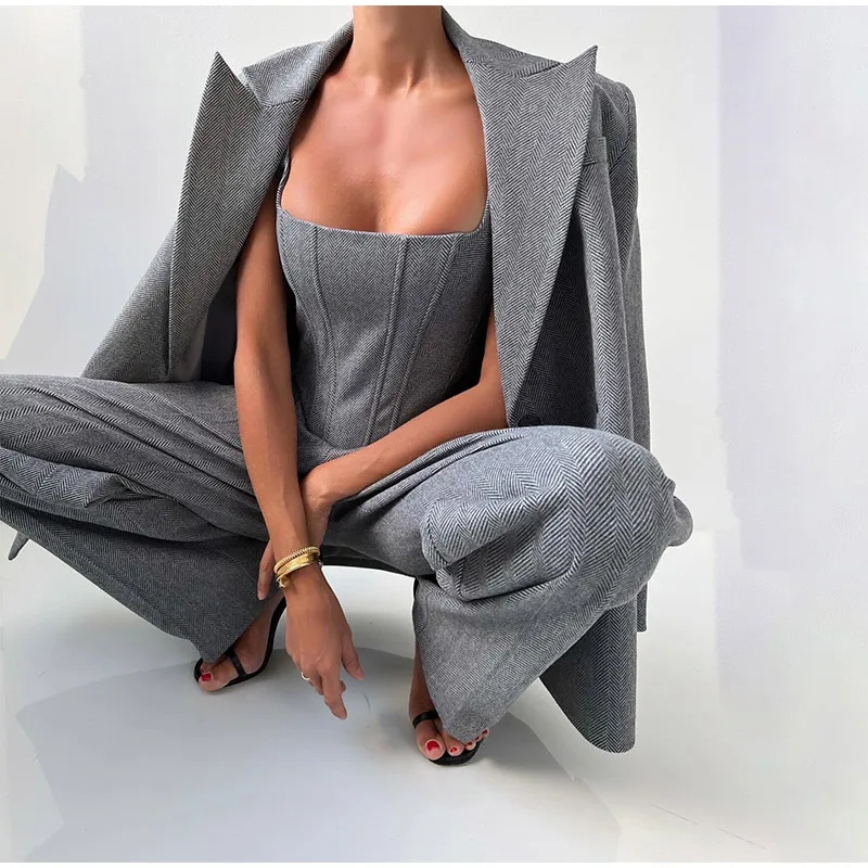 Damen Set | Blazer, Hose und Corset-Top im dreiteiligen Aufbau - Image 4
