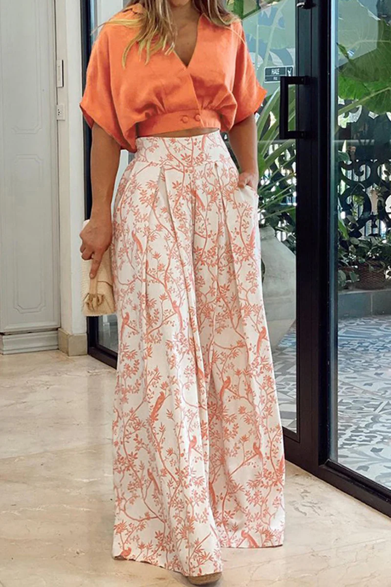 Damen Set | V-Ausschnitt Top und Pantalon Kombination - Image 3