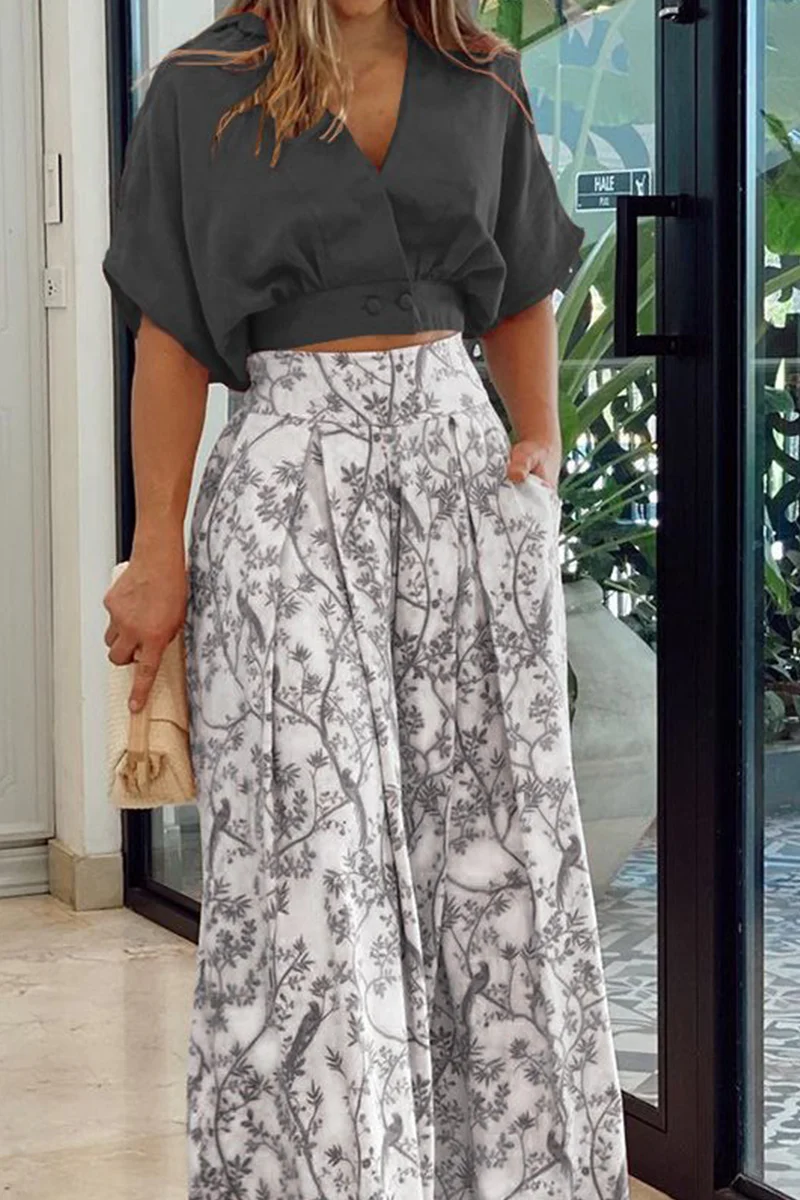 Damen Set | V-Ausschnitt Top und Pantalon Kombination - Image 4