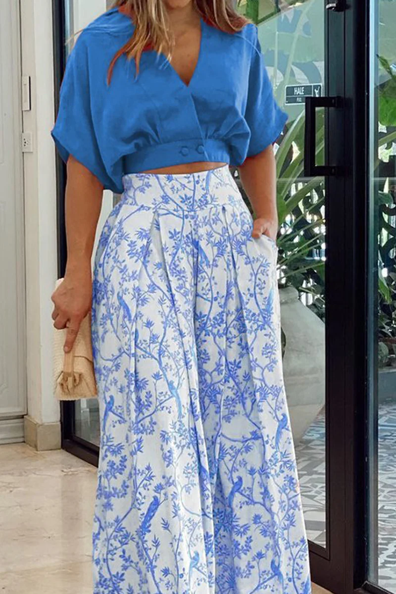 Damen Set | V-Ausschnitt Top und Pantalon Kombination - Image 6