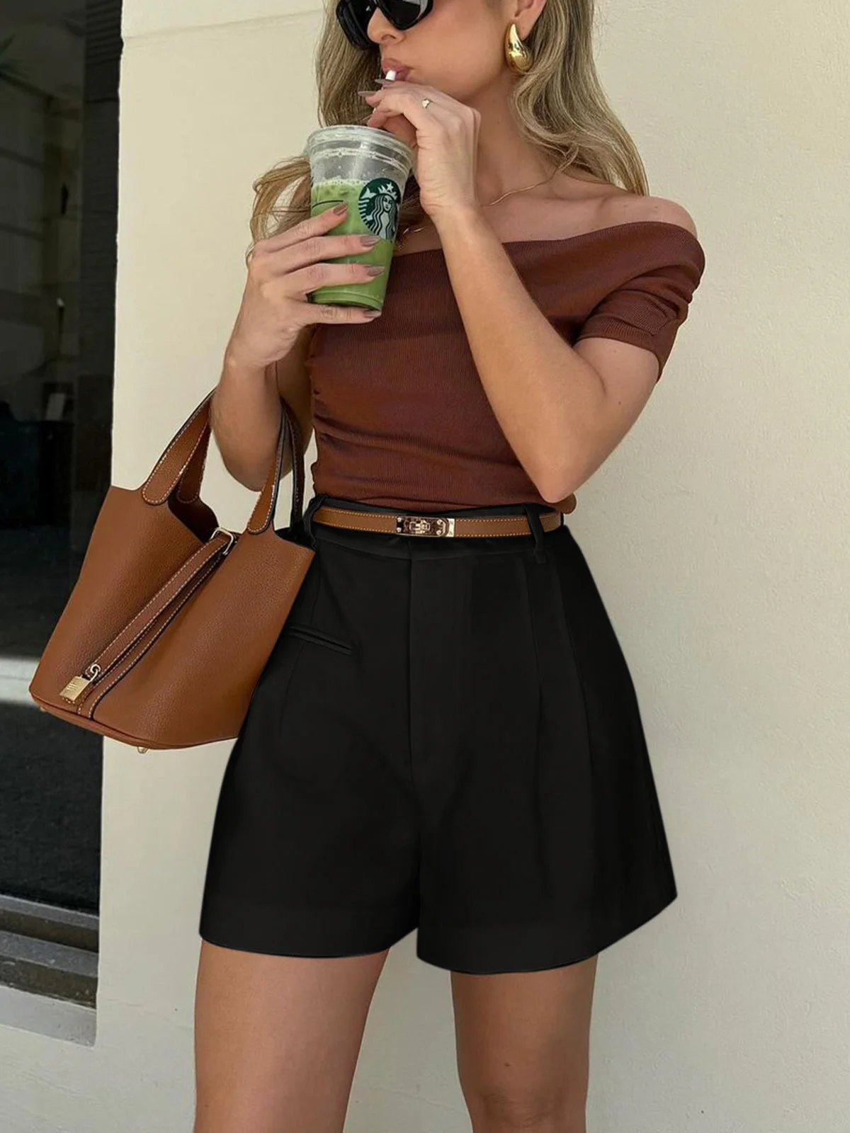 Damen Shorts | hohe Taille mit geradem Bein und Hüftabschluss - Image 14
