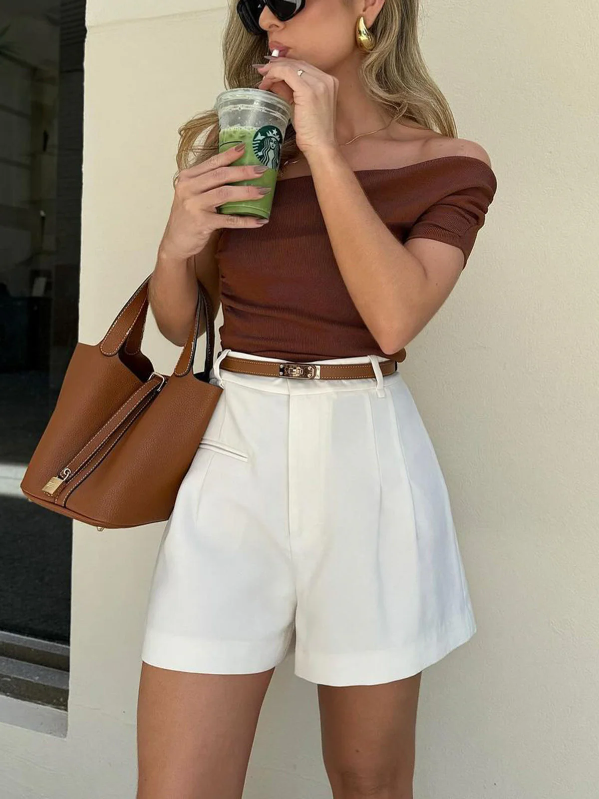 Damen Shorts | hohe Taille mit geradem Bein und Hüftabschluss - Image 4