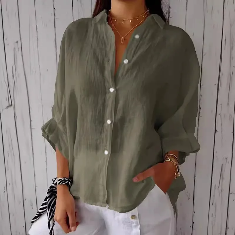 Damen Sommer Button Down Hemd | Langarm - Image 4