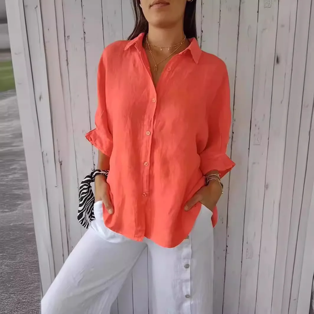 Damen Sommer Button Down Hemd | Langarm - Image 6