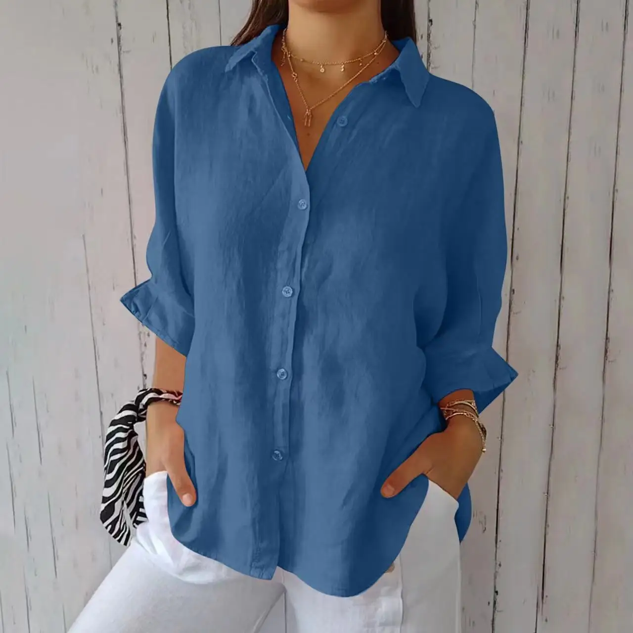 Damen Sommer Button Down Hemd | Langarm - Image 8