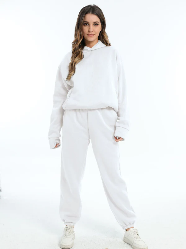 Damen Sportbekleidung Set - Kapuzen-Sweatshirt und Sporthosen für Freizeit und Fitness - Image 10