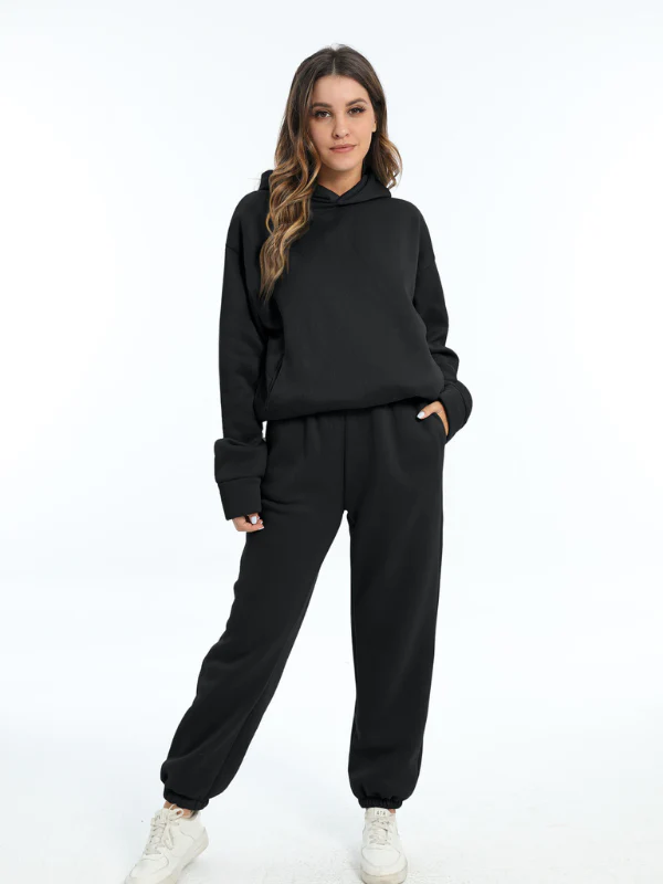 Damen Sportbekleidung Set - Kapuzen-Sweatshirt und Sporthosen für Freizeit und Fitness - Image 11
