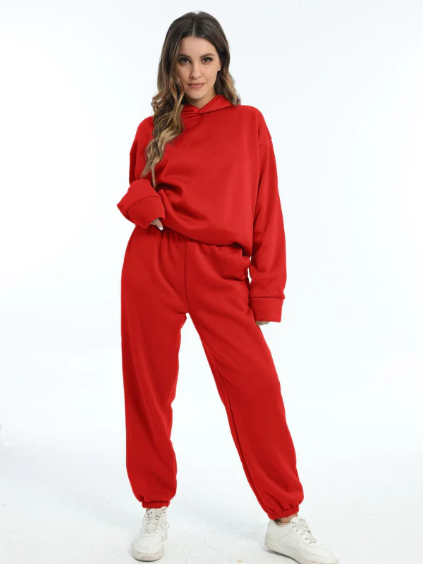 Damen Sportbekleidung Set - Kapuzen-Sweatshirt und Sporthosen für Freizeit und Fitness - Image 8