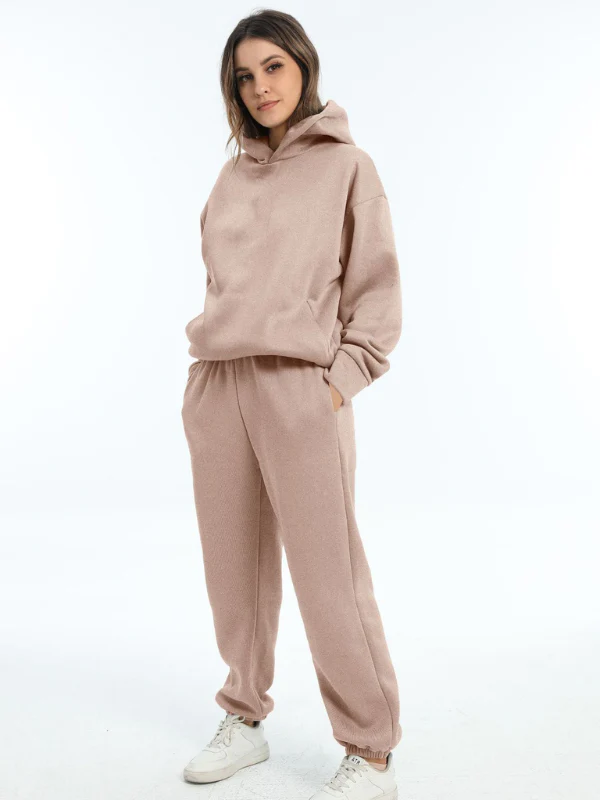 Damen Sportbekleidung Set - Kapuzen-Sweatshirt und Sporthosen für Freizeit und Fitness - Image 9
